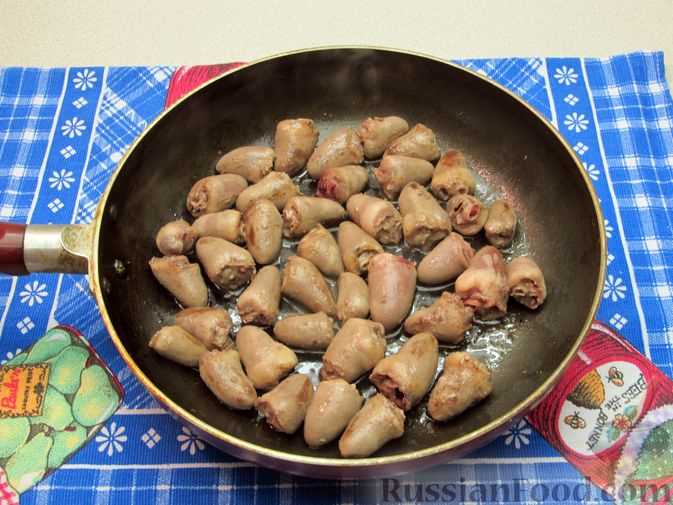 Технология жарки куриных потрохов с овощами